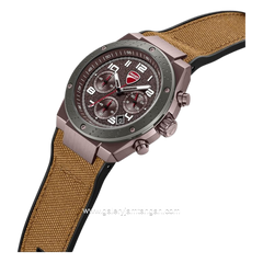 DUCATI DTWGO0002503 DT020 Chronograph Black Silicone Combi Brown Nylon Strap
