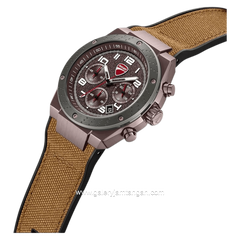 DUCATI DTWGO0002503 DT020 Chronograph Black Silicone Combi Brown Nylon Strap