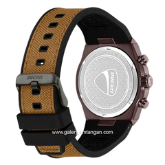 DUCATI DTWGO0002503 DT020 Chronograph Black Silicone Combi Brown Nylon Strap