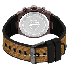DUCATI DTWGO0002503 DT020 Chronograph Black Silicone Combi Brown Nylon Strap