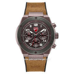 DUCATI DTWGO0002503 DT020 Chronograph Black Silicone Combi Brown Nylon Strap