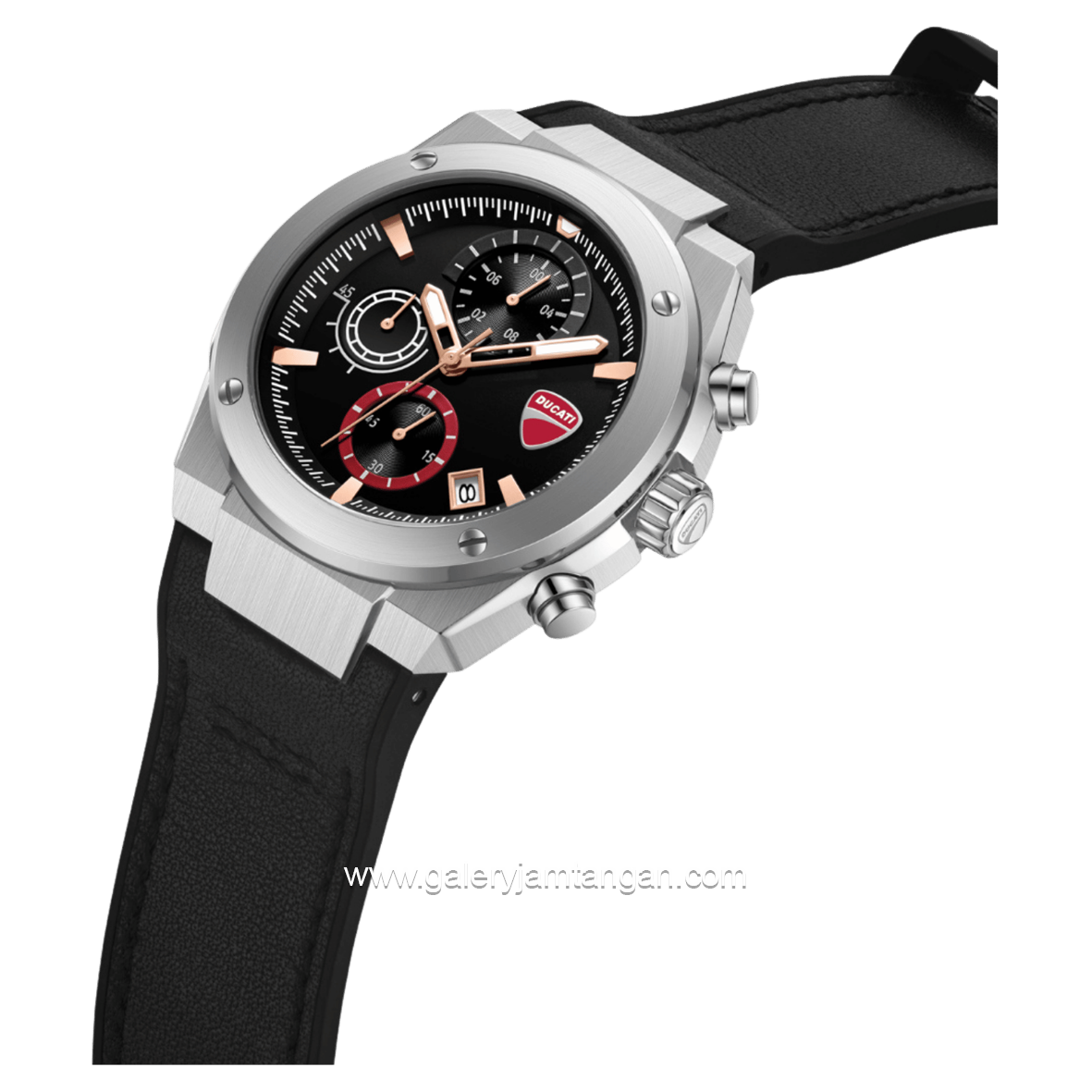 DUCATI DTWGO0003101 STELVIO Chronograph Black Silicone Combi Nylon Strap