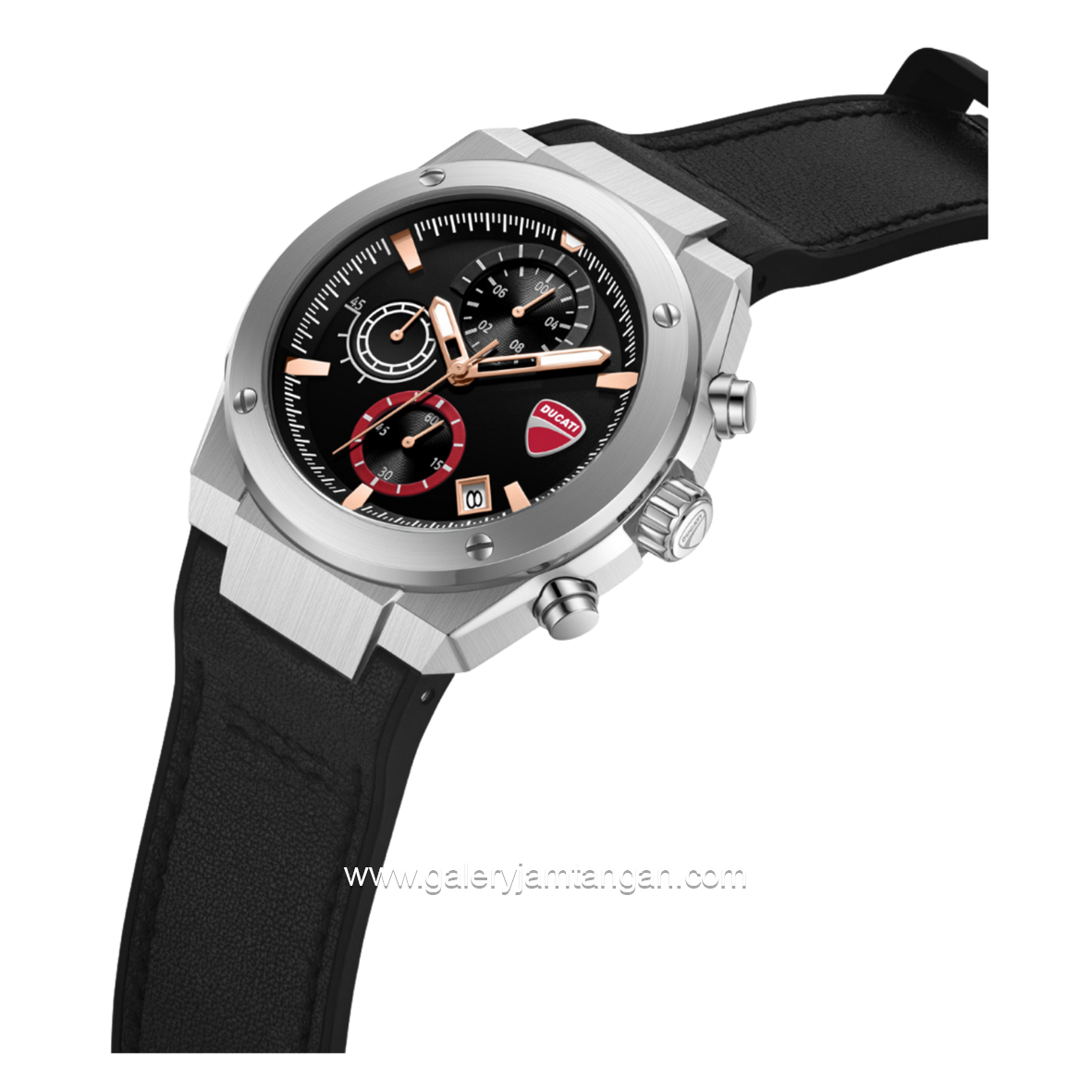 DUCATI DTWGO0003101 STELVIO Chronograph Black Silicone Combi Nylon Strap