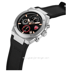 DUCATI DTWGO0003101 STELVIO Chronograph Black Silicone Combi Nylon Strap