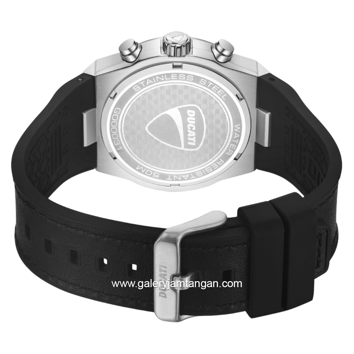 DUCATI DTWGO0003101 STELVIO Chronograph Black Silicone Combi Nylon Strap