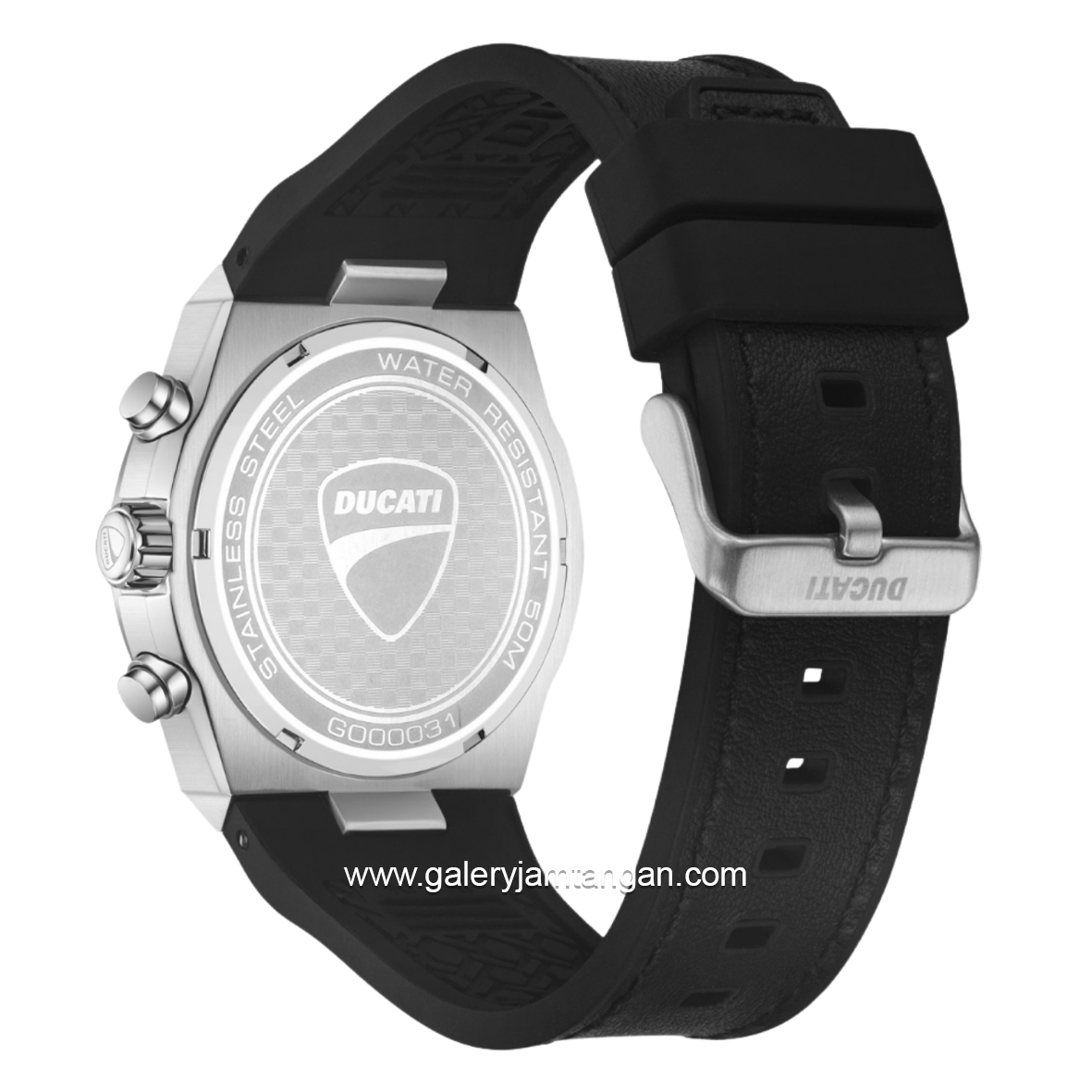 DUCATI DTWGO0003101 STELVIO Chronograph Black Silicone Combi Nylon Strap