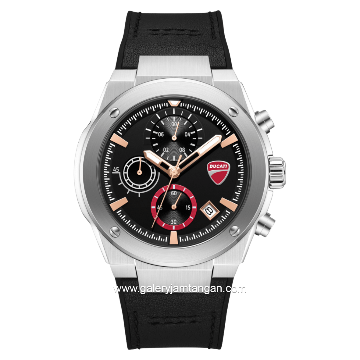 DUCATI DTWGO0003101 STELVIO Chronograph Black Silicone Combi Nylon Strap