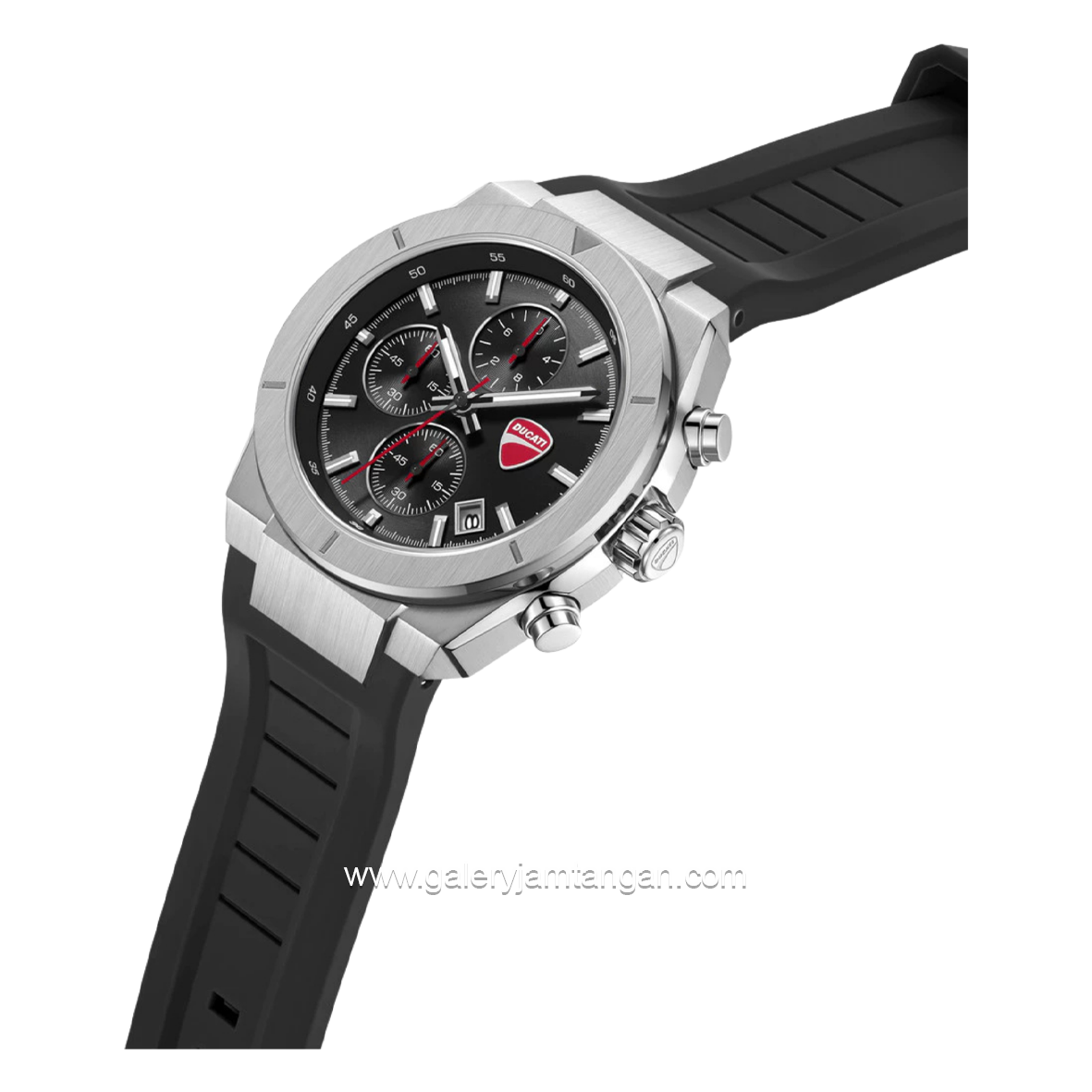 DUCATI FRONTIER DTWGO0005001 Black Silver Silicone Strap
