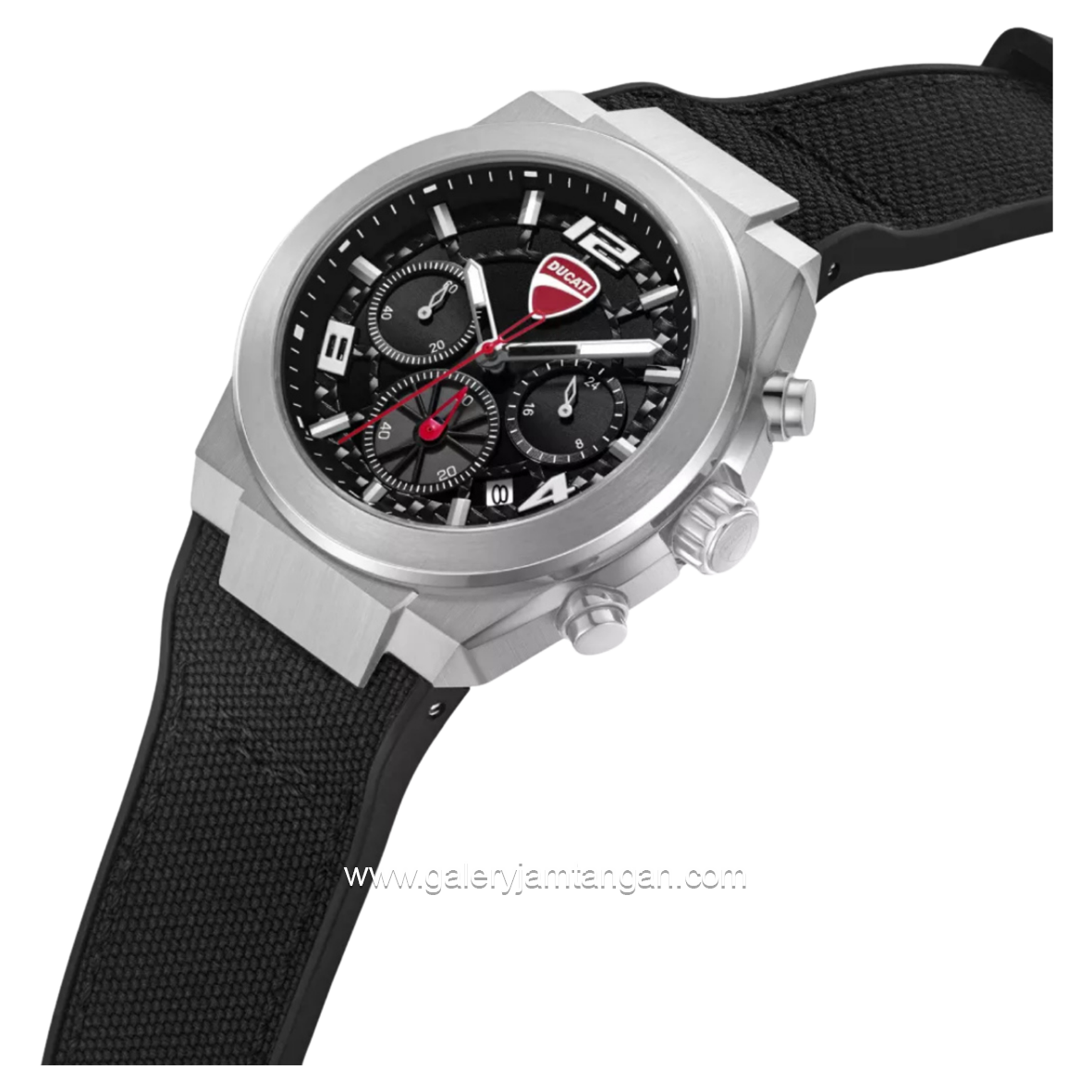 DUCATI DTWGC0002004 DT014 Chronograph Black Silicone Combi Nylon Strap
