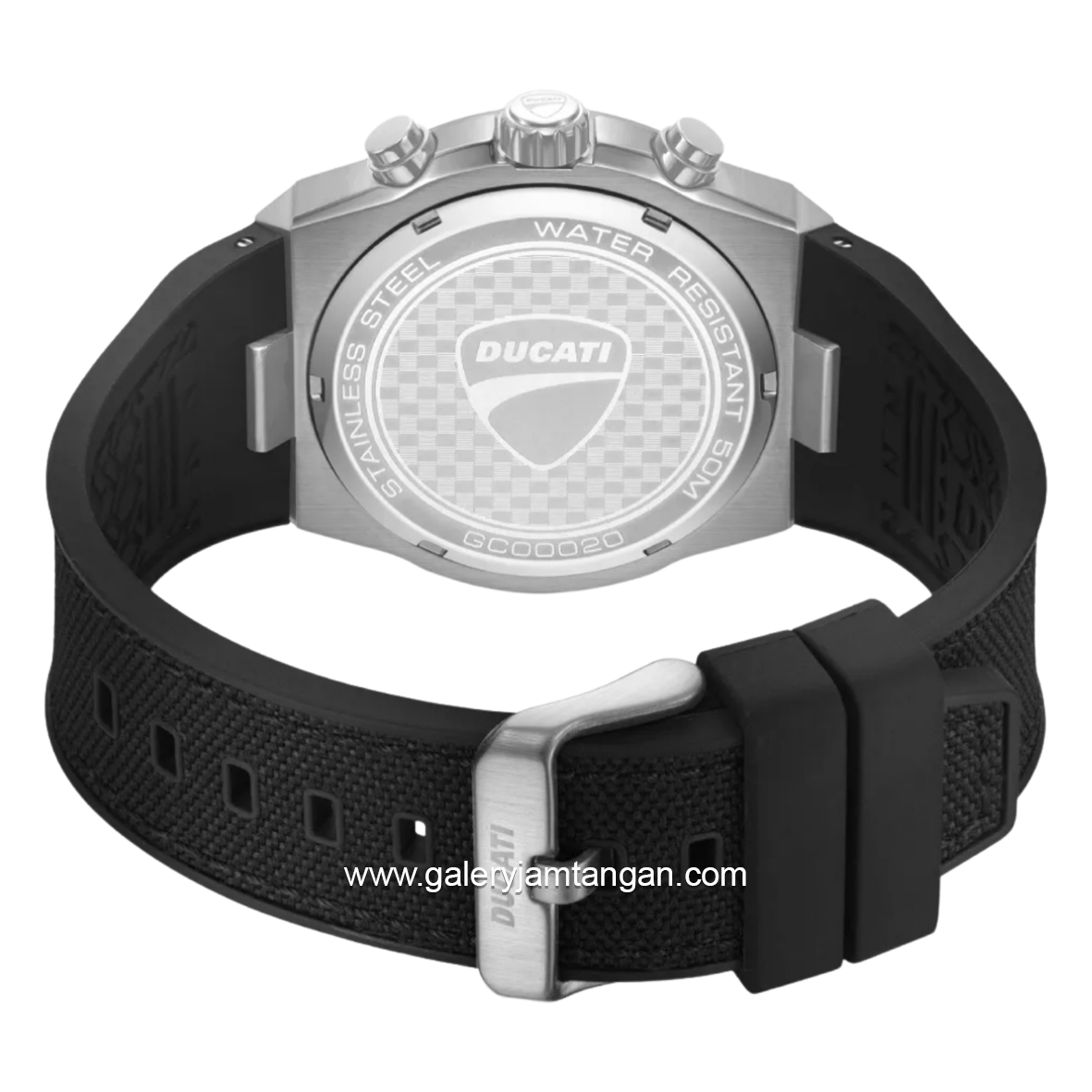 DUCATI DTWGC0002004 DT014 Chronograph Black Silicone Combi Nylon Strap