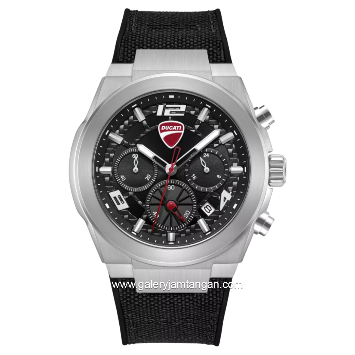 DUCATI DTWGC0002004 DT014 Chronograph Black Silicone Combi Nylon Strap