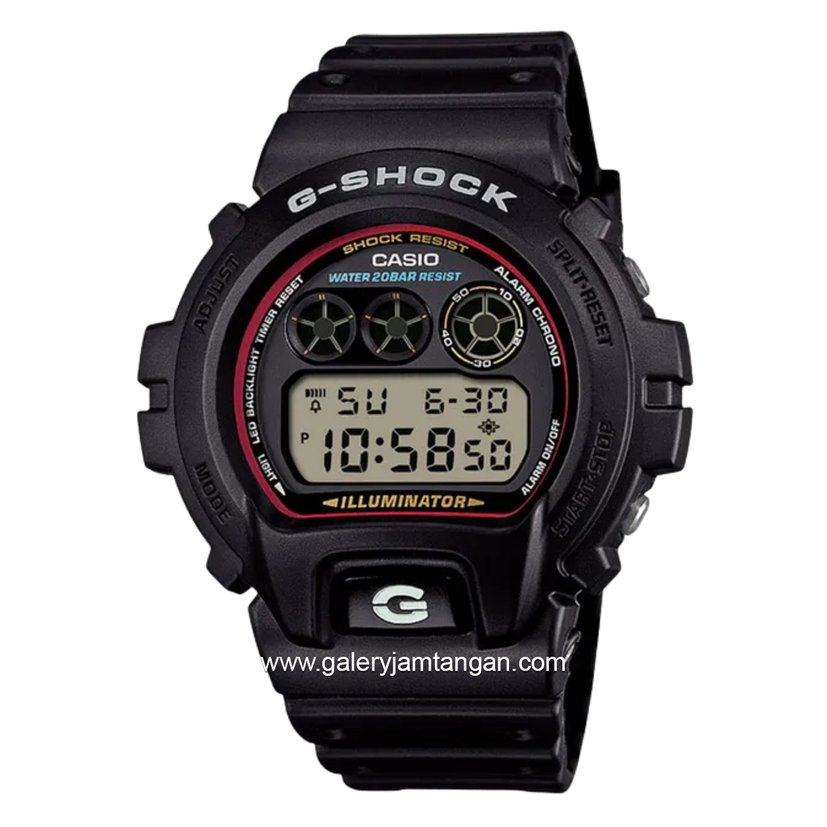 G-SHOCK DW-6900RL-1DR Black List Red Digital Rubber Strap