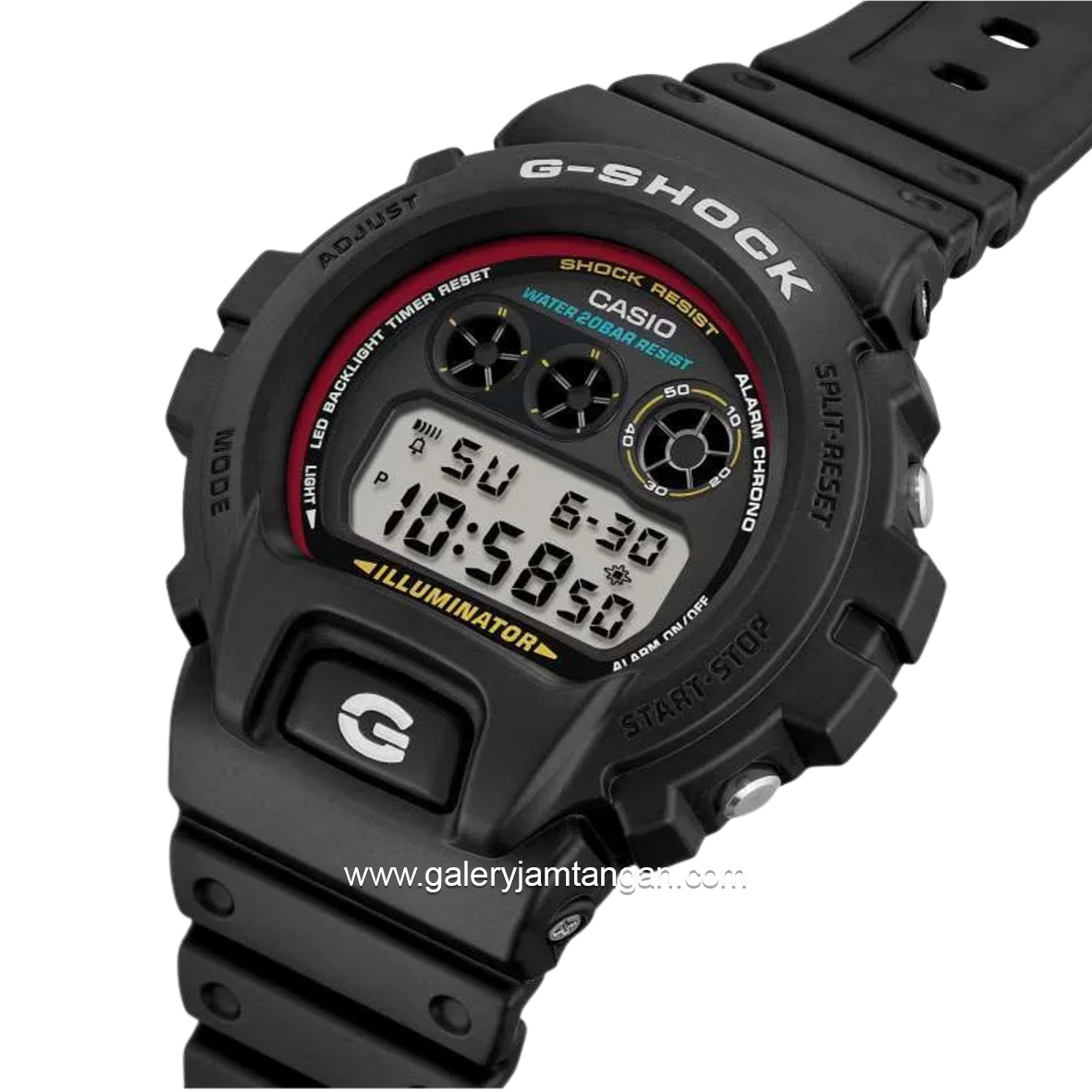 G-SHOCK DW-6900RL-1DR Black List Red Digital Rubber Strap