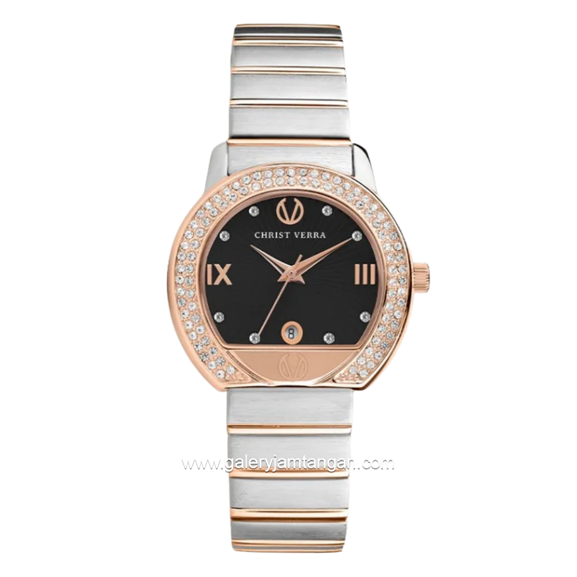 CHRIST VERRA ELORA CV 51128L-14 Silver Rosegold Stainless Steel Strap