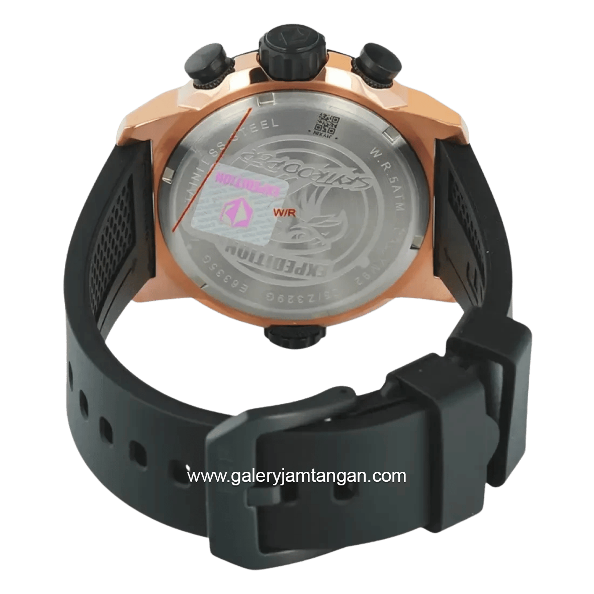 EXPEDITION E 6335 GCRBRBA Chronograph Black Rosegold Rubber Strap