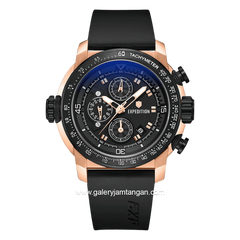 EXPEDITION E 6335 GCRBRBA Chronograph Black Rosegold Rubber Strap