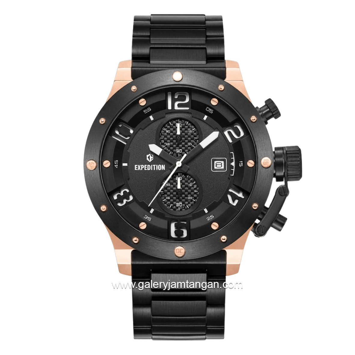 EXPEDITION E 6381 MCBBRBA1 Chronograph Black Rosegold Stainless Steel Strap