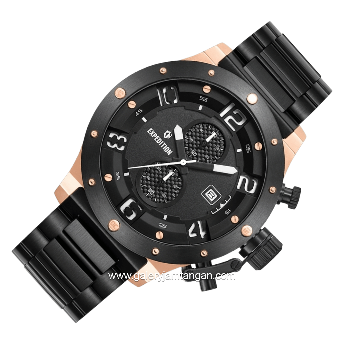 EXPEDITION E 6381 MCBBRBA1 Chronograph Black Rosegold Stainless Steel Strap