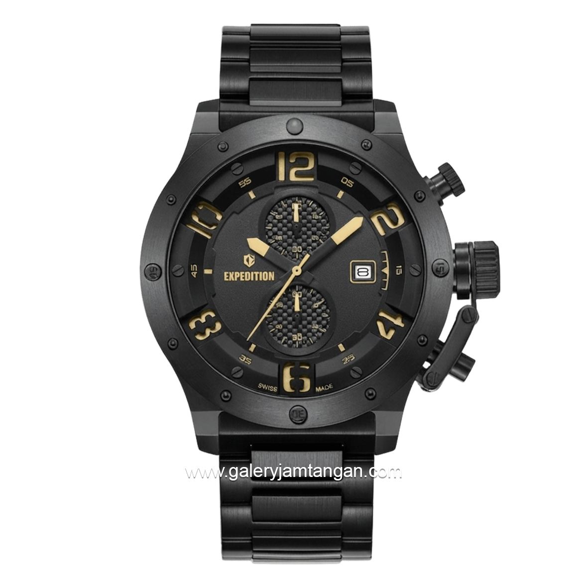 EXPEDITION E 6381 MCBIPBAIVBO1 Chronograph Black Jarum Yellow Stainless Steel Strap