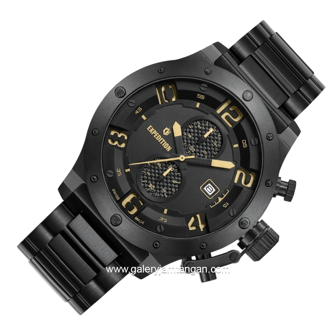 EXPEDITION E 6381 MCBIPBAIVBO1 Chronograph Black Jarum Yellow Stainless Steel Strap