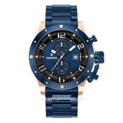 EXPEDITION E 6381 MCBURBU1 Chronograph Blue Rosegold Stainless Steel Strap