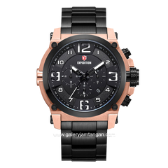 EXPEDITION E 6605 MC Black Rosegold Chronograph Stainless Steel Strap