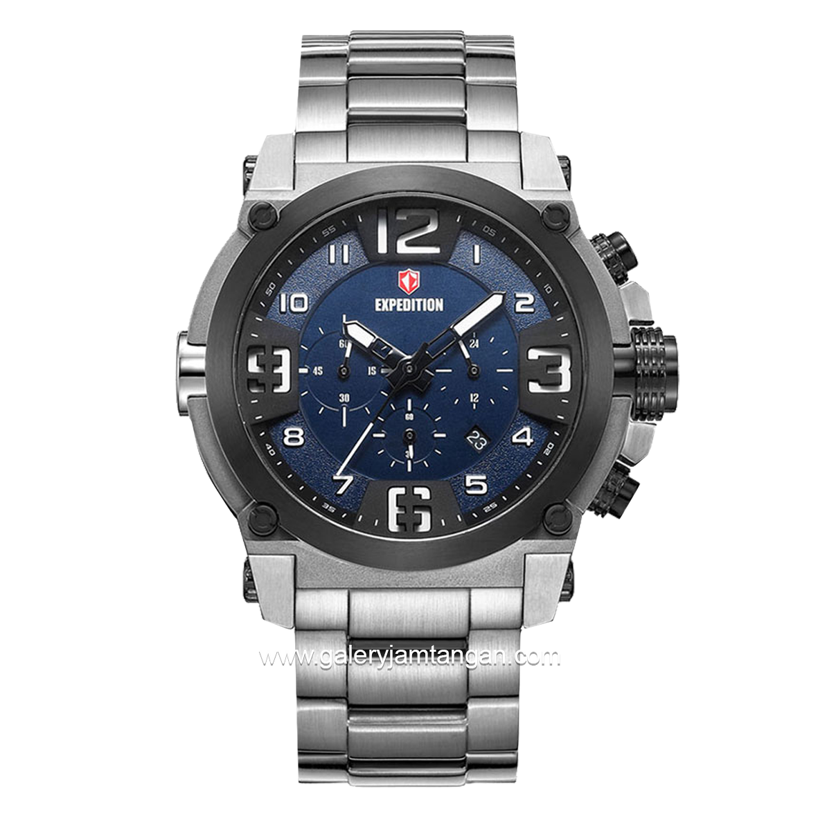 EXPEDITION E 6605 MC Silver Dial Blue Chronograph Stainless Steel Strap