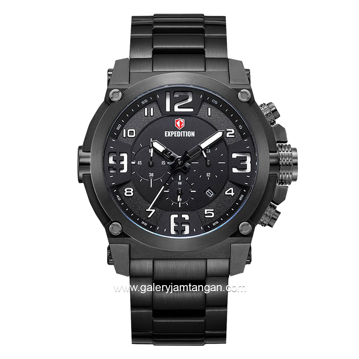 EXPEDITION E 6605 MC Black Chronograph Stainless Steel Strap
