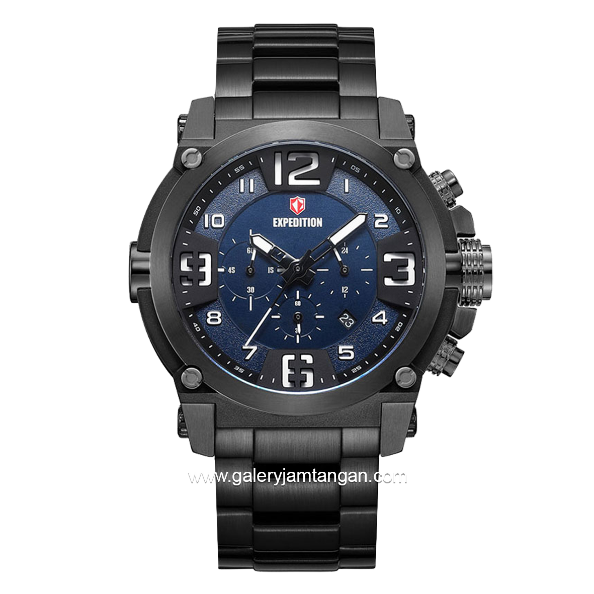 EXPEDITION E 6605 MC Black Dial Blue Chronograph Stainless Steel Strap