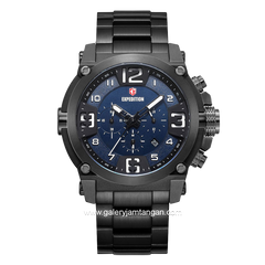 EXPEDITION E 6605 MC Black Dial Blue Chronograph Stainless Steel Strap