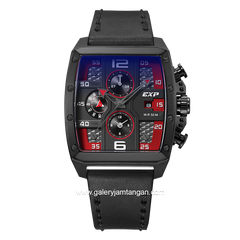 EXPEDITION E 6636 BC Black Dial List Red Chronograph Leather Strap