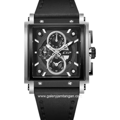 EXPEDITION E 6731 GC Black Silver Chronograph Leather Strap