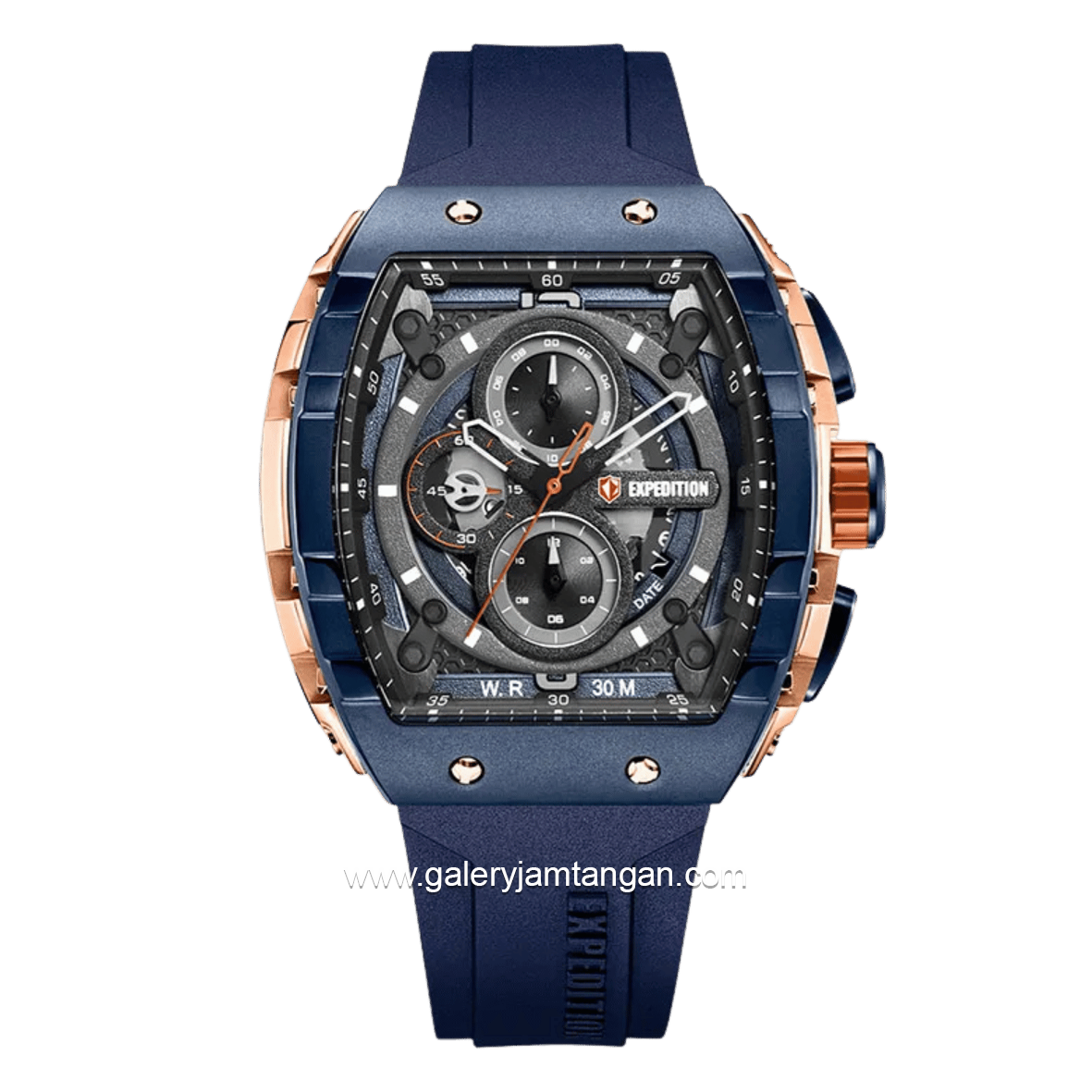 EXPEDITION E 6782 MC RURBU1 Blue Rosegold Rubber Strap