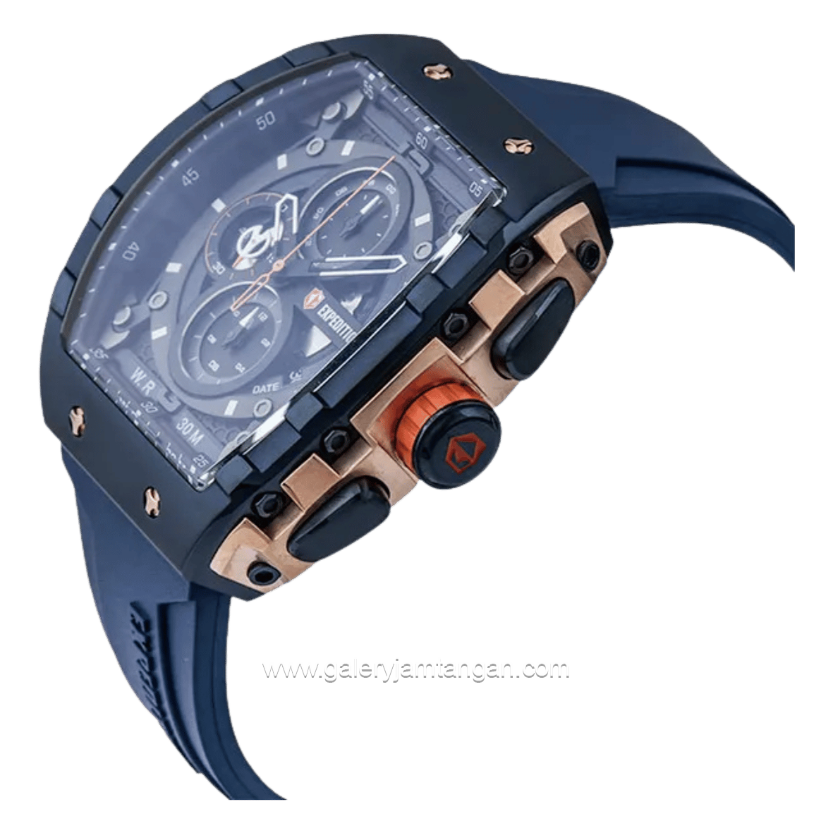 EXPEDITION E 6782 MC RURBU1 Blue Rosegold Rubber Strap