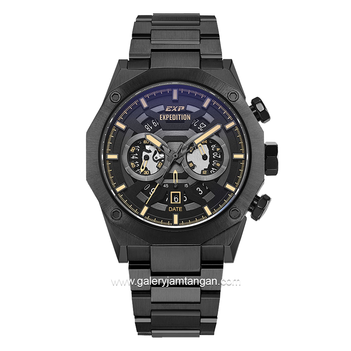 EXPEDITION E 6834 MC Black Jarum Rose Chronograph Stainless Steel Strap