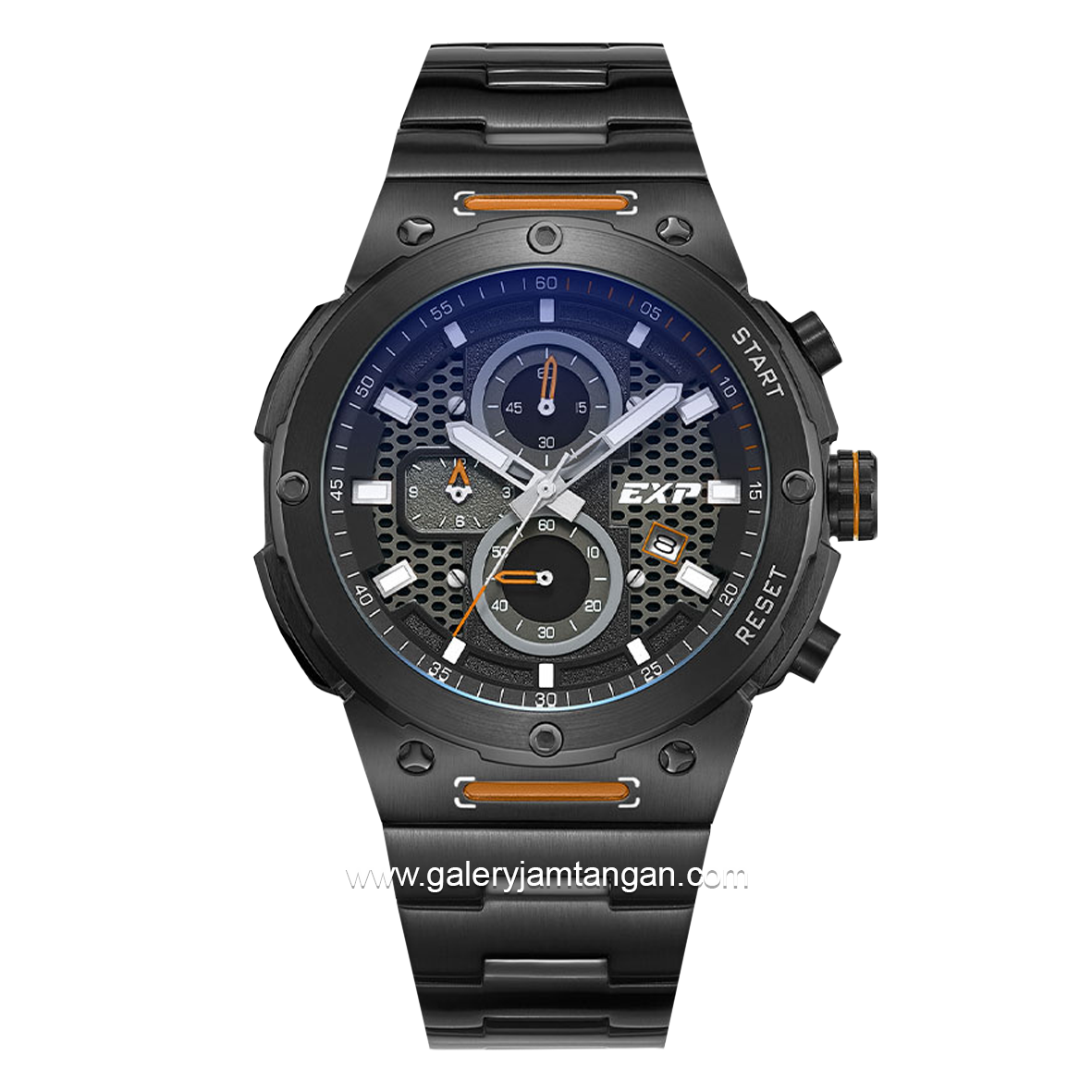 Expedition E 6837 M Chronograph Black Orange Stainless Steel
