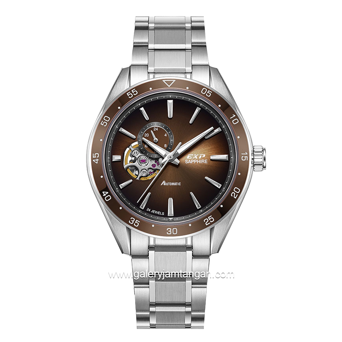 Expedition E 6858 MAB Silver Dial Brown Automatic Stainless Steel Free Leather Strap