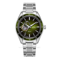 Expedition E 6858 MAB Silver Dial Emerald Automatic Stainless Steel Free Leather Strap