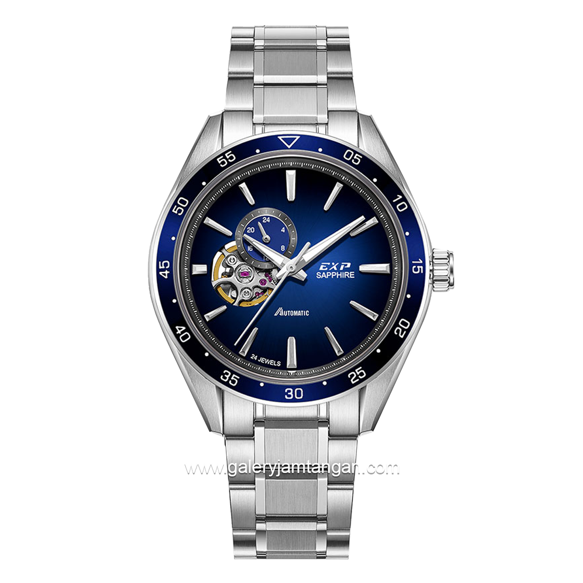 Expedition E 6858 MAB Silver Dial Blue Automatic Stainless Steel Free Leather Strap