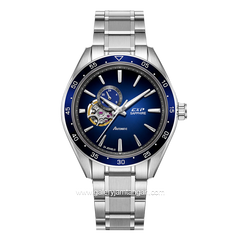 Expedition E 6858 MAB Silver Dial Blue Automatic Stainless Steel Free Leather Strap