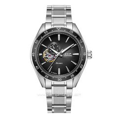 Expedition E 6858 MAB Silver Dial Black Automatic Stainless Steel Free Leather Strap