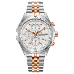 Expedition E 6870 MC Silver Rosegold Dial White Stainless Steel