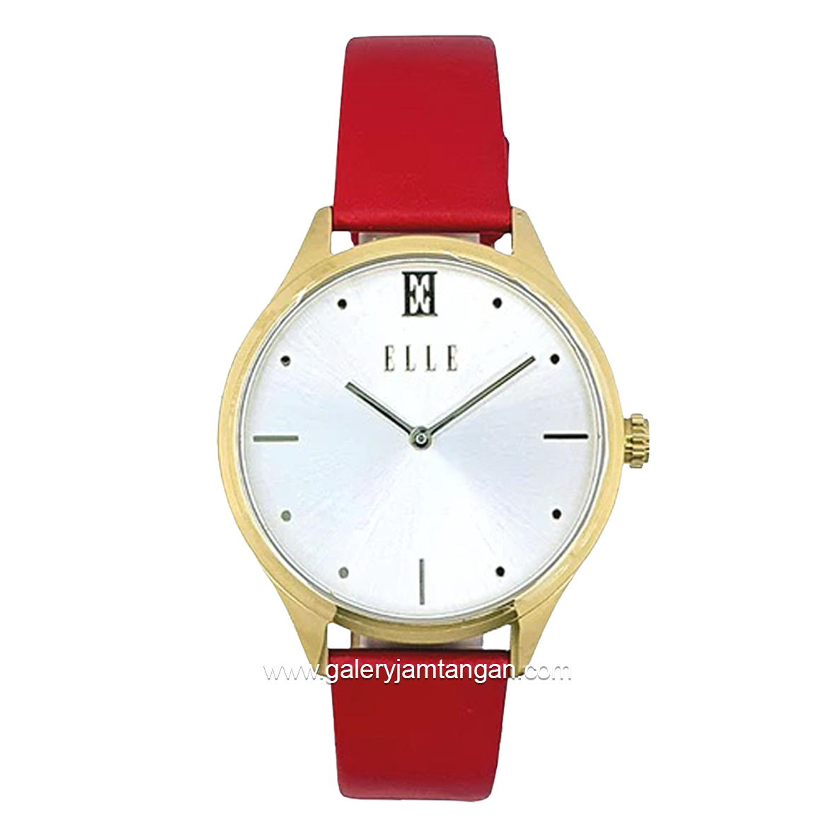 ELLE EL007-1G02L08 Red Gold Dial White Leather Strap