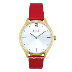 ELLE EL007-1G02L08 Red Gold Dial White Leather Strap