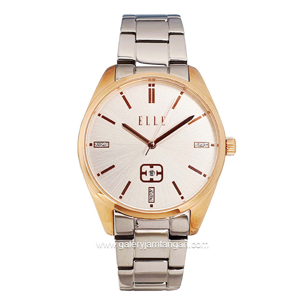ELLE EL001-1RG02B02 Silver Rosegold Dial White Stainless Steel