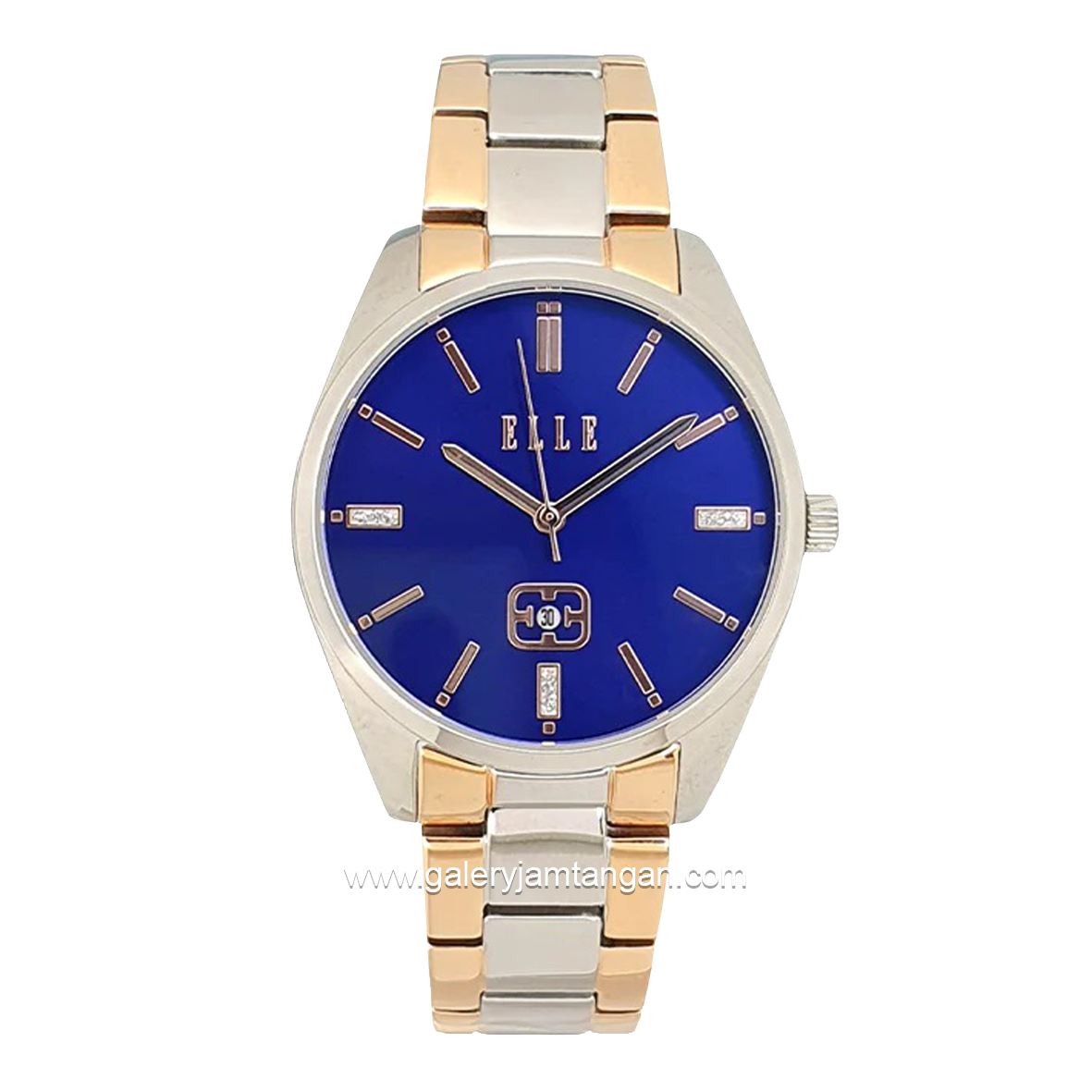 ELLE EL001-1S04B18 Silver Gold Dial Blue Stainless Steel