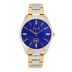ELLE EL001-1S04B18 Silver Gold Dial Blue Stainless Steel