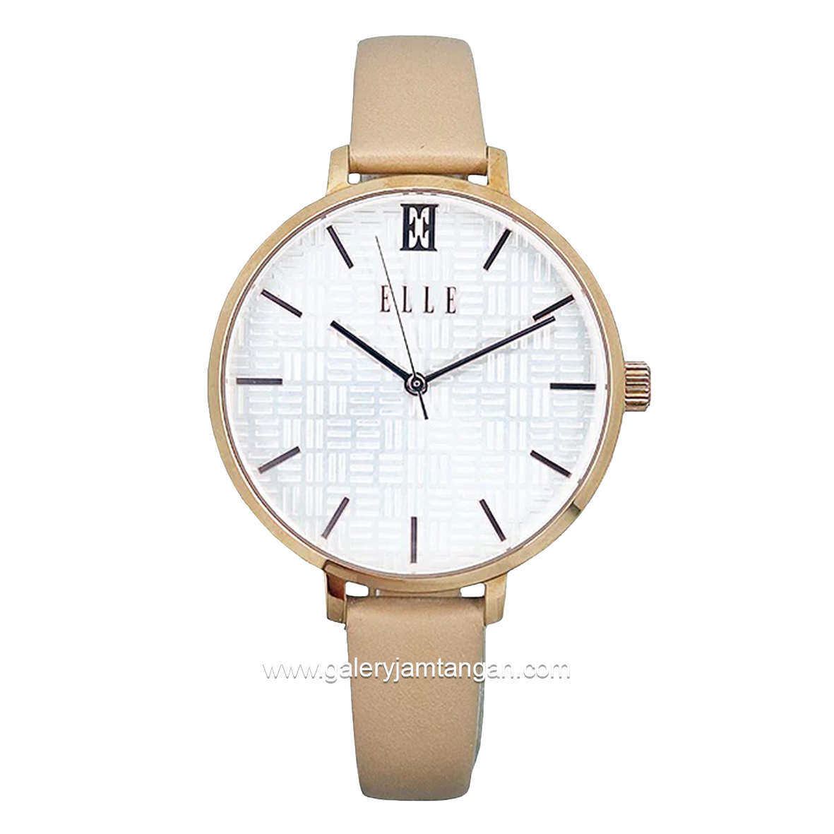 ELLE EL002-1RG02L11 Brown Dial White Leather Strap