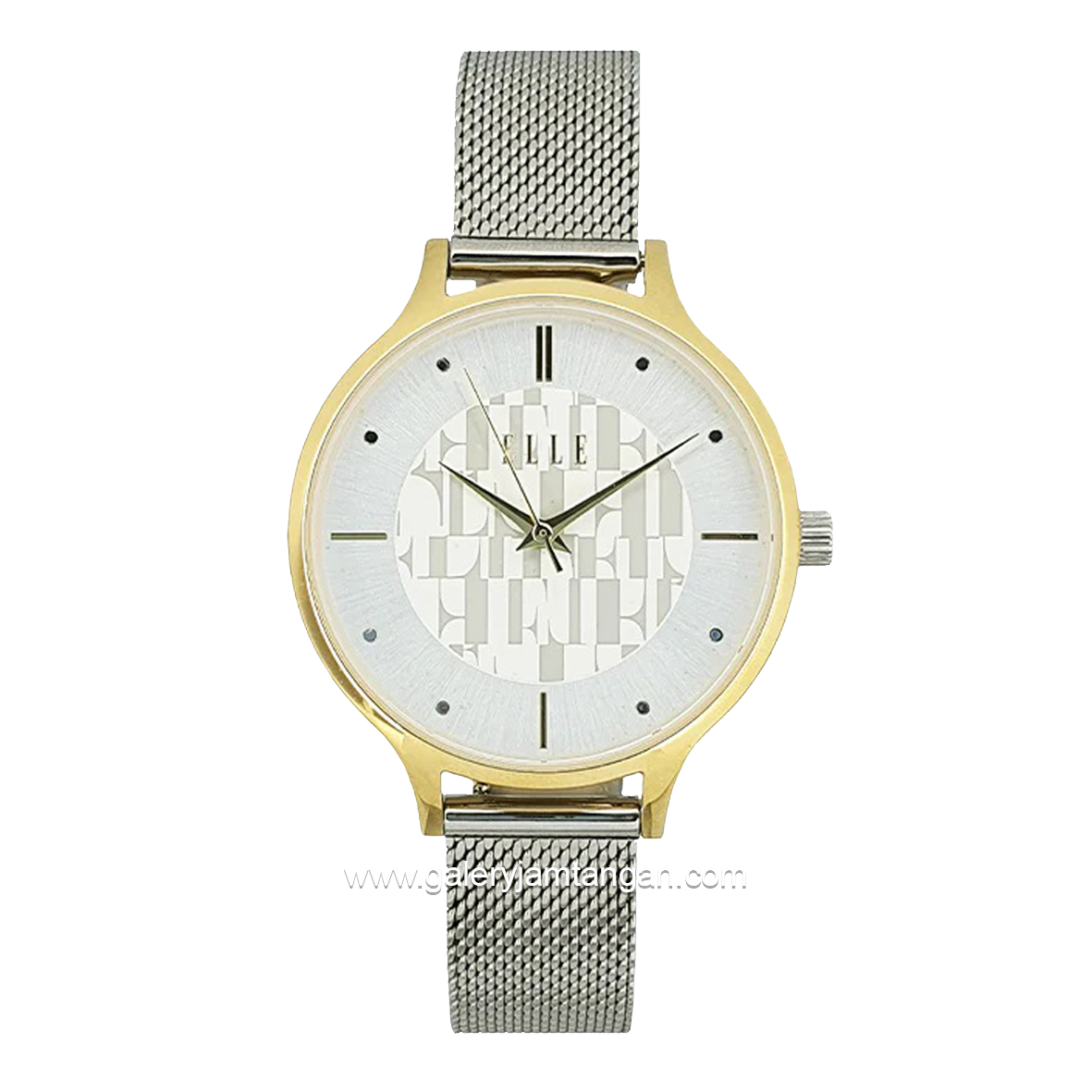 ELLE EL003-1G02M02 Silver Gold Dial White Shandrop Strap