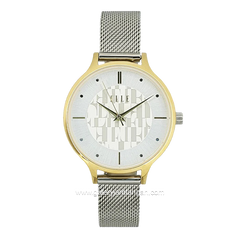 ELLE EL003-1G02M02 Silver Gold Dial White Shandrop Strap
